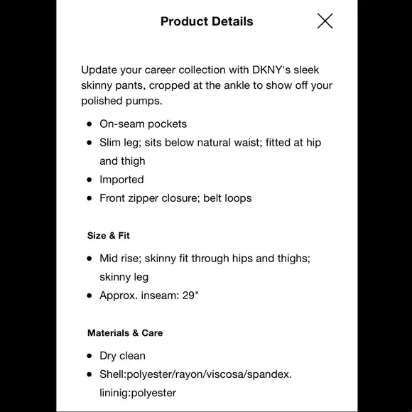 DKNY Slim Leg Essex Pant - Picture 12 of 12